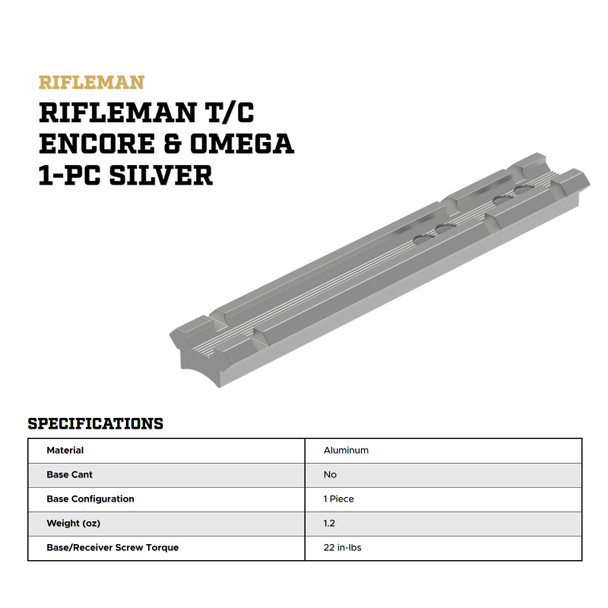 product variation LEUPOLD Rifleman One-Piece T/C Encore & Omega Silver Base (58042) image