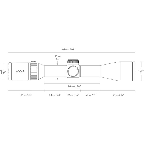 product variation HAWKE Endurance 30 WA Fiber Dot 1.7-10x44 L4A Fiber Dot Riflescope (16412) image