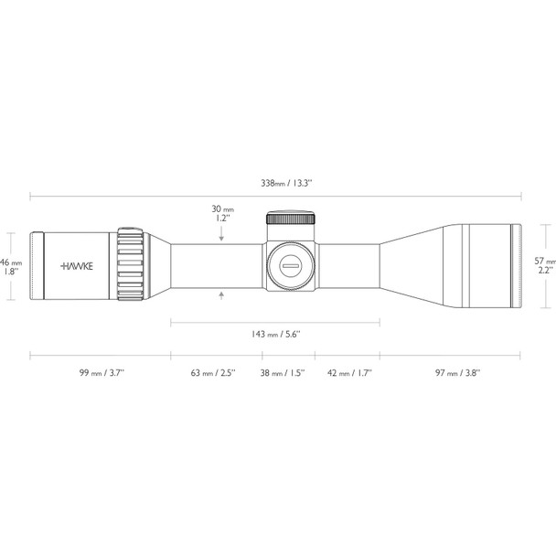 product variation HAWKE Endurance 30 WA Fiber Dot 3-18x50 SF LR2 Fiber Dot Riflescope (16435) image