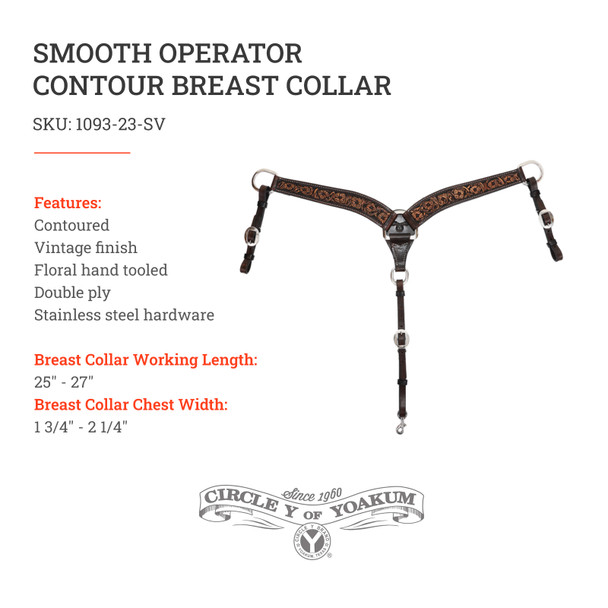 product variation CIRCLE Y Smooth Operator Contour Breast Collar (1093-23-SV) image