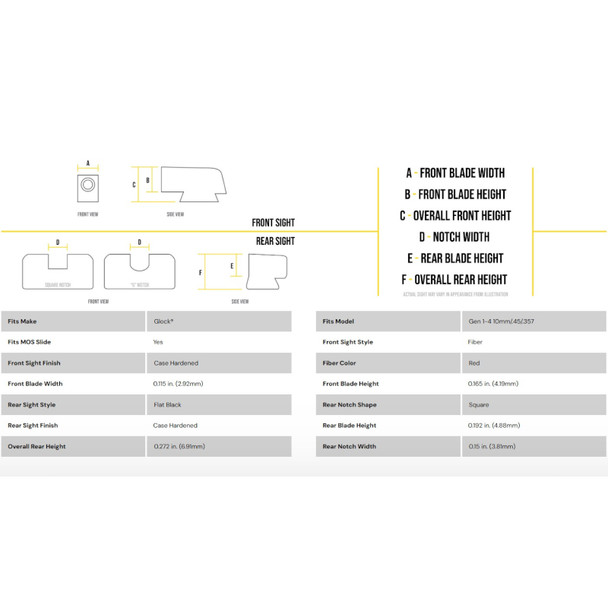 product variation AMERIGLO Range Series Sight Set for Glock Gen 1-4 10mm/.45/.357 (GFT-119) image
