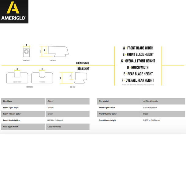 product variation AMERIGLO Green Tritium with Black Outline Front Sight for Glock (GL-412-407) image