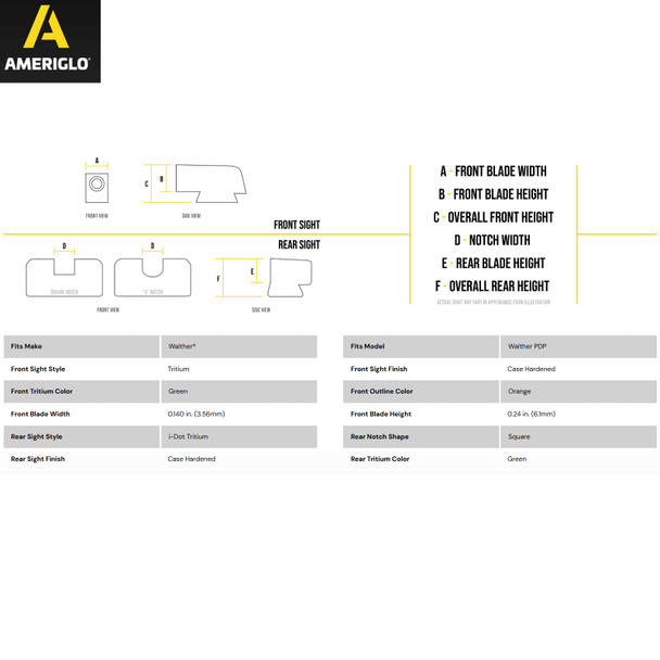 product variation AMERIGLO i-Dot Sight Set for Walther PDP (WA-201) image