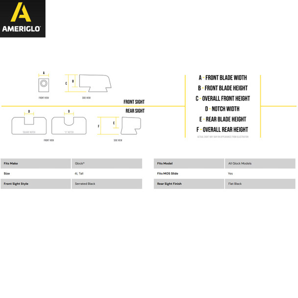 product variation AMERIGLO Optic Compatible Sight Set for Glock (GL-456) image
