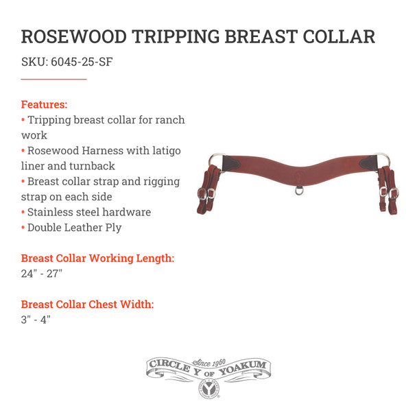 product variation CIRCLE Y Rosewood Tripping 4in Breast Collar (6045-25-SF) image