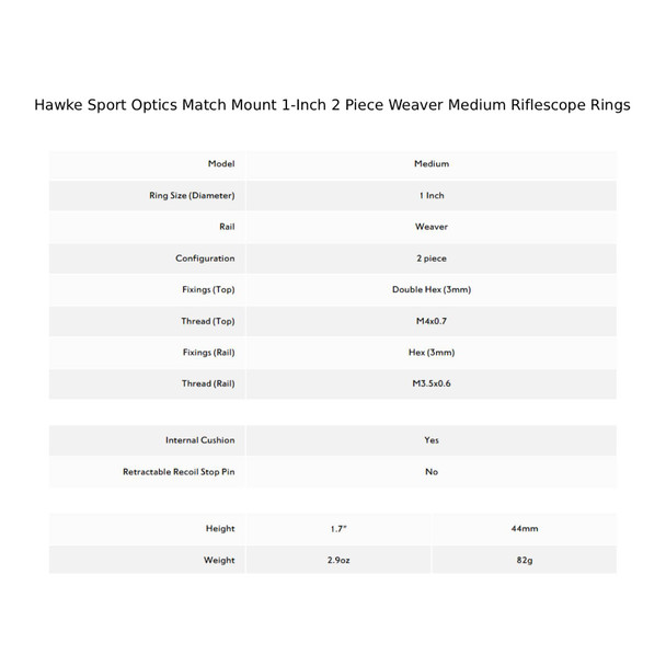 product variation HAWKE XB1 Vari-Speed 1.5-5x32 IR Crossbow Scope with Match Mount 1in Medium Weaver Scope Rings (12221+22113) image