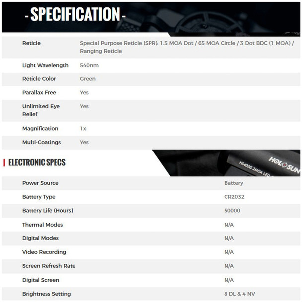 product variation Special Purpose Green Reticle image