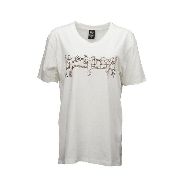 product variation OUTBACK TRADING Women's Saddle Up Tee (40334-WHT) image