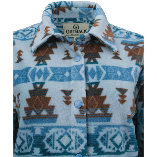 product variation OUTBACK TRADING Women's Skylar Fleece Blue Big Shirt (40387-BLU) image