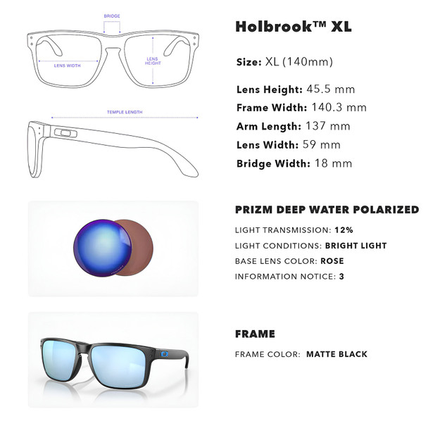 product variation OAKLEY Holbrook XL Sunglasses with Matte Black Frame and Prizm Deep Water Polarized Lens (OO9417-2559) image