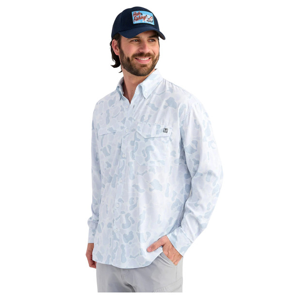 product variation HUK Men's Tide Point KC Sky Camo Long Sleeves Button-Down Shirt (H1500254-437) image