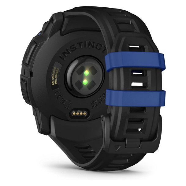 product variation GARMIN Instinct 3 Amoled 50mm Black With Black/Bolt Blue Band GPS Smartwatch (010-03020-03) image