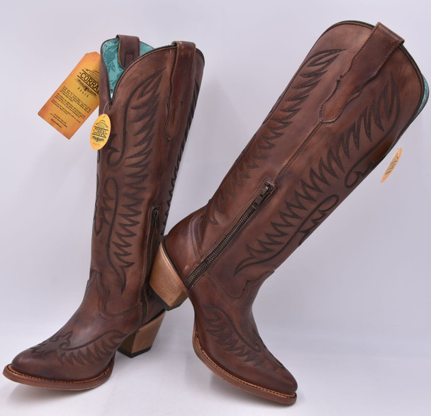 product variation Open Box (Great condition, limited use): CORRAL Ld Cognac Embroidery, Size: 8.5, Width: M (E1570-M-8.5) image