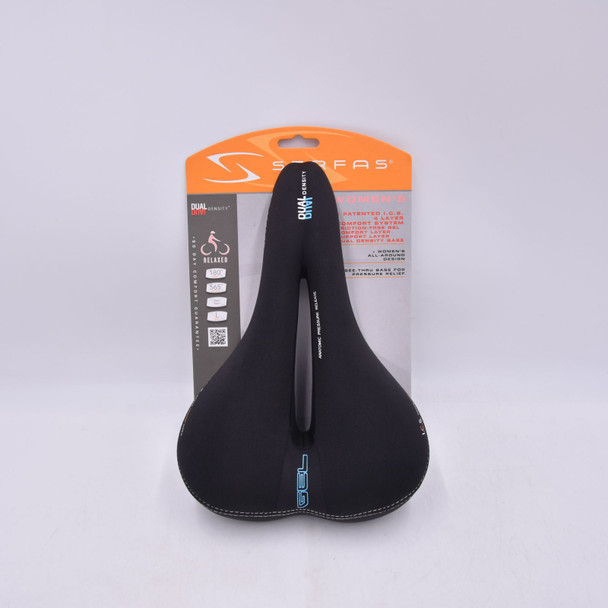 product variation Open Box (Great condition, limited use): SERFAS Dual Density Women's Comfort Saddle with Cutout and Lycra Cover (DDL-CT) image