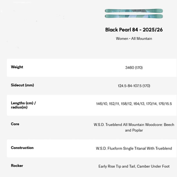 product variation BLIZZARD Black Pearl 84 Green Skis (8A423900-001) image