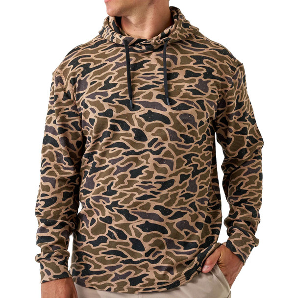 product variation Burlebo men's Gauge Camo thermal waffle knit pullover hoodie image