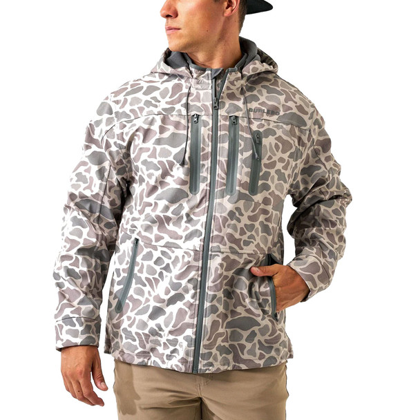 product variation Burlebo men's Challenger waterproof hunting jacket in Classic Deer Camo with storm cuffs image