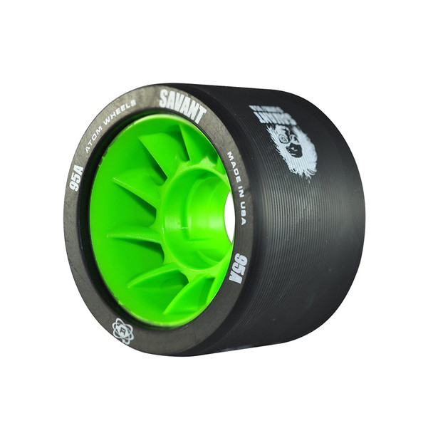 ATOM SKATES Savant 95A Black/Green Quad Skate Wheels (QWA6000.BK)