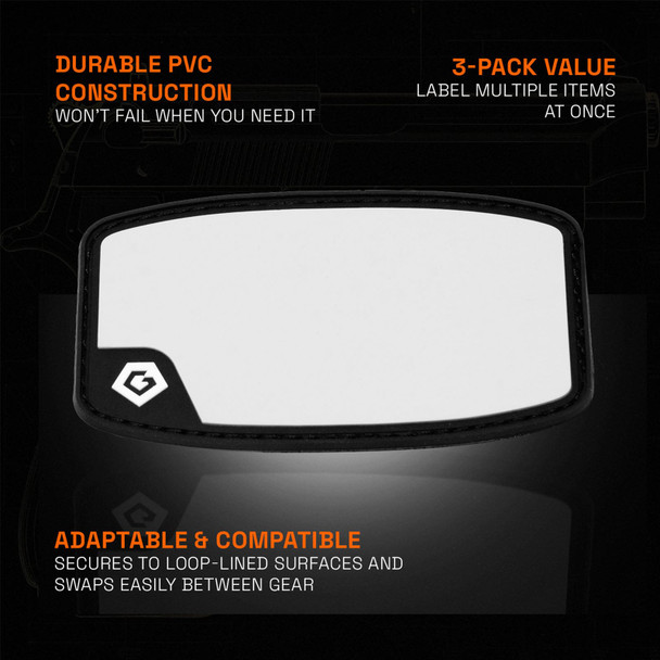 product variation GRITR Reusable Writable Patches (3-Pack) - Hook Backed for EDC Gear Labeling image