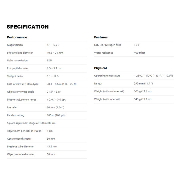 product variation ZEISS Conquest V6 1-6x24 Illuminated Plex Reticle #60 Hunting Turret Riflescope (522215-9960-000) image