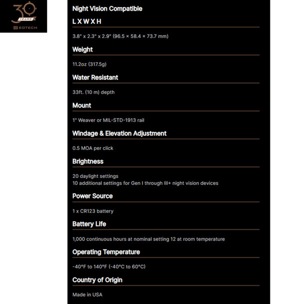 product variation EOTECH EXPS3-DCR Black Holographic Sight w/ DCR Reticle (EXPS3-0DCR) image
