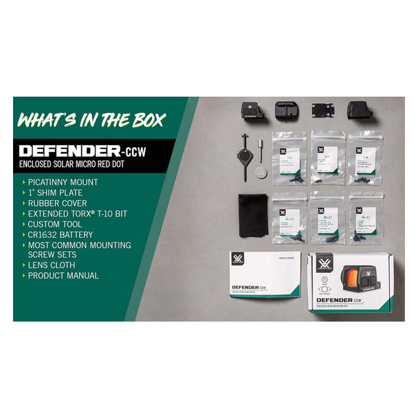 product variation VORTEX Defender-CCW Enclosed Solar 3 MOA Micro Red Dot Sight (DFCCW-MRD3-E) image
