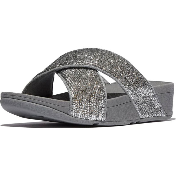FITFLOP Lulu Crinkled-Shimmer Cross Metallic E6K-565