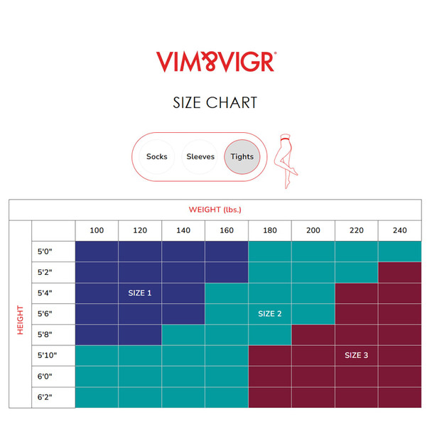product variation VIM&VIGR Footless Black Opaque Cotton 15-20 mmHg Compression Tights (V1N-072A-0123) image