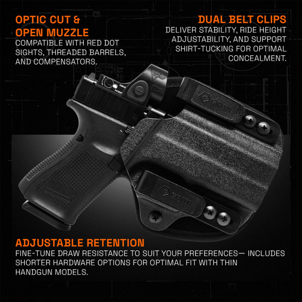 product variation GRITR IWB Semi-Universal Hybrid Holster for Compact & Full Size Handguns, Right Hand image