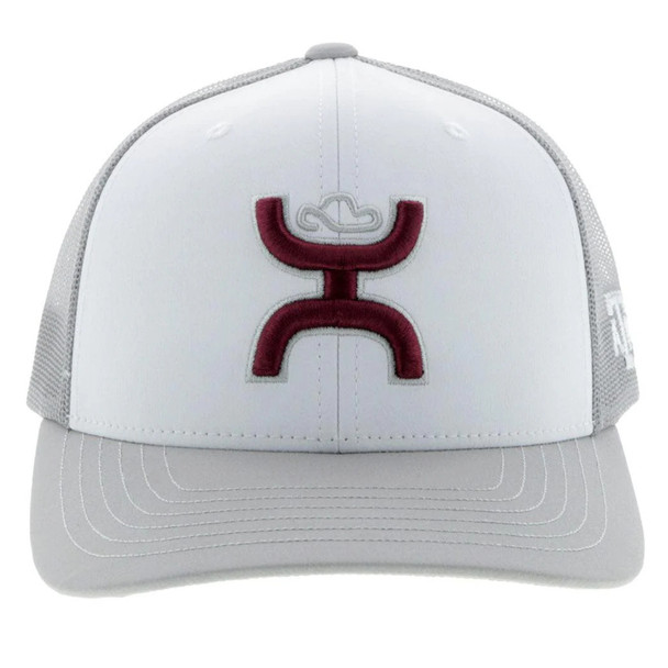 product variation HOOEY Texas A&M 6-Panel Curved Bill White/Gray Cap (7026T-WHGY) image