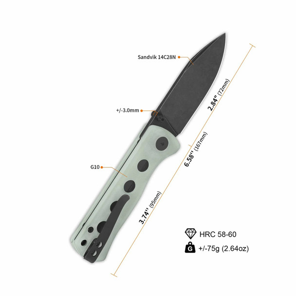 product variation Jade G10 Handle/Black Stonewashed Blade image