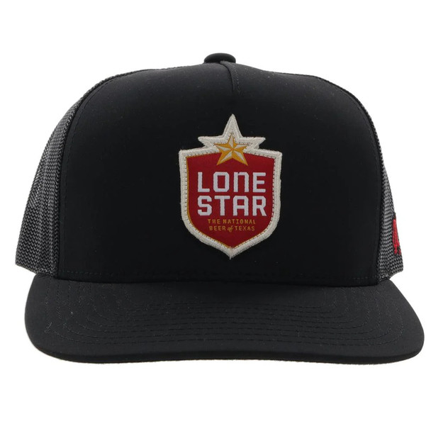 product variation HOOEY Lone Star Black 5-Panel Trucker Hat with Red/White Patch (LS011T-BK) image
