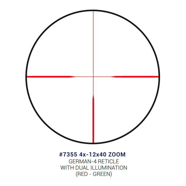 product variation KONUS Wild 4-12x40mm Illuminated German-4 Reticle Zoom Riflescope (7355) image