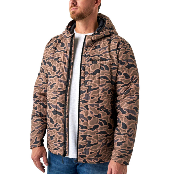 product variation Burlebo men's Gauge Camo hooded puffer jacket, windproof water resistant insulated image