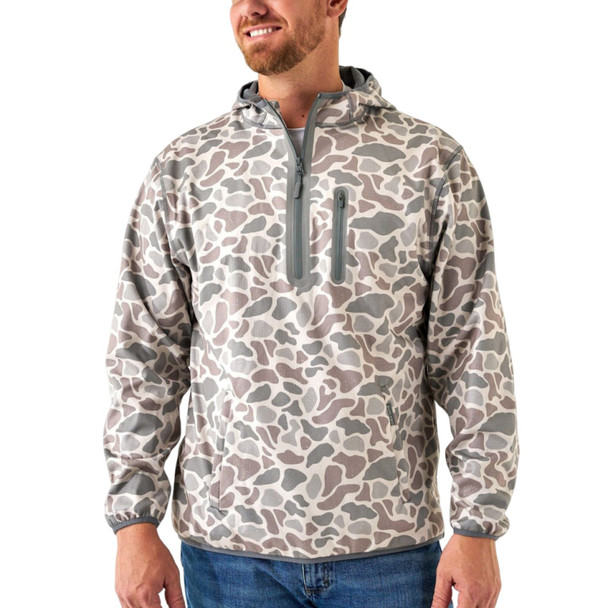 product variation Burlebo men's Duke Tech quarter zip mid layer fleece pullover in Classic Deer Camo image