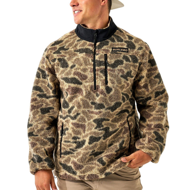 product variation BURLEBO Rocky Mountain Camo Sherpa Quarter Zip Pullover (RMQZ) image