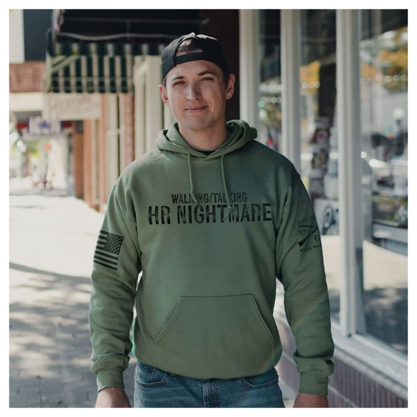product variation GRUNT STYLE Unisex HR Nightmare Military Green Hoodie (GS7669) image
