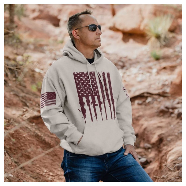product variation GRUNT STYLE Unisex Rifle Flag Sand Hoodie (GS7671) image
