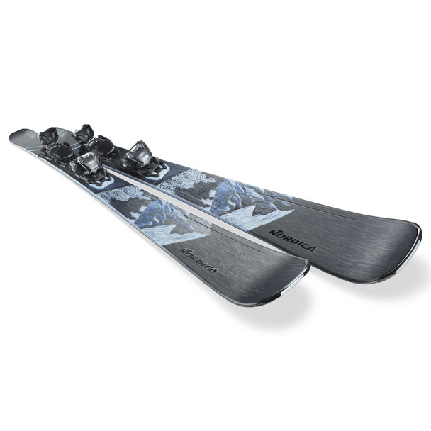 product variation NORDICA Women's Wild Belle DC 84 with TP2 Light 11 FDT Bindings Black/Blue Alpine Skis Set (0A5439NF001) image