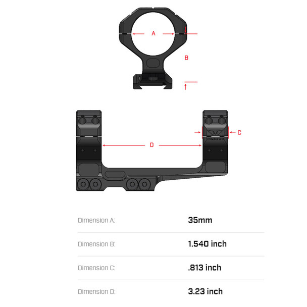 product variation WARNE Skyline Precision 1PC 35mm MSR 20 MOA Cantilever Mount (7842-20MOA) image