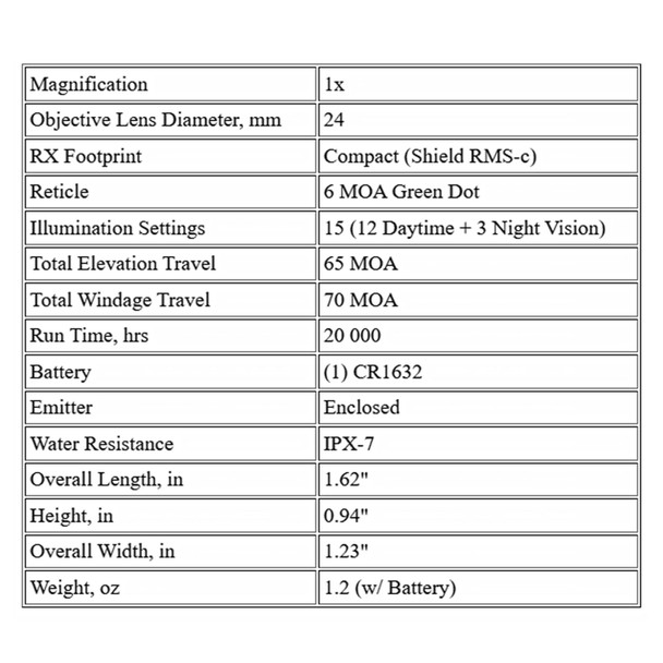 product variation SIG SAUER ROMEO-X Enclosed Compact 6 MOA Green Dot Black Reflex Sight (SORX1490) image