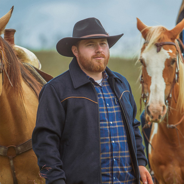 product variation OUTBACK TRADING Men's Varsity Navy Jacket (29929-NVY) image