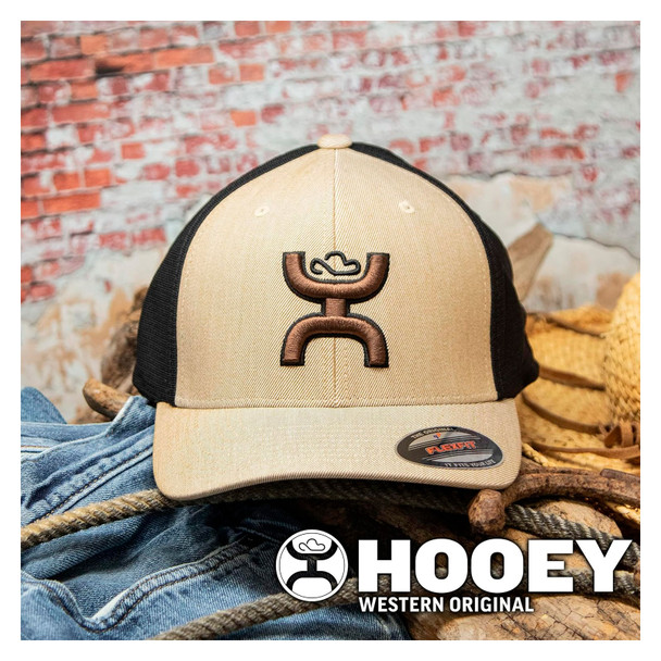 product variation HOOEY Ash Flexfit 6-Panel Brown/Black Hooey Logo Tan/Black Cap (2231TNBK) image