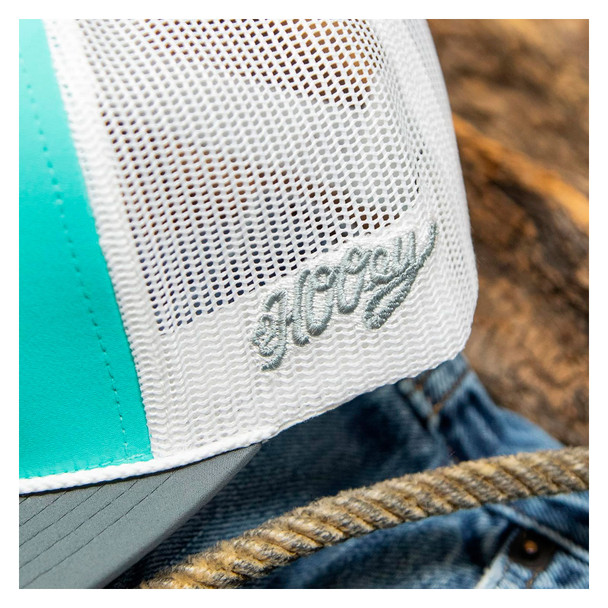 product variation HOOEY Cactus Ropes 5-Panel Navy/Blue/White Rectangle Patch Mint/White Trucker Cap (CR089) image
