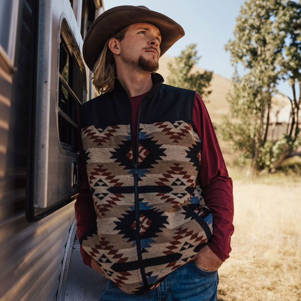 product variation OUTBACK TRADING Men's Blaze Black Vest (29917-BLK) image