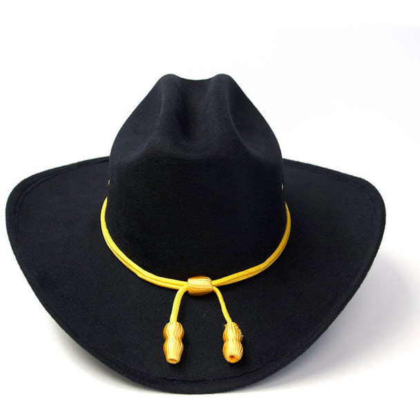 product variation WESTERN EXPRESS Black Felt Finish Western Cattleman Hat with Cavalry Hat Band (BFF-38BLK) image