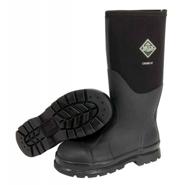 product variation Open Box (Damaged package): MUCK BOOT COMPANY Chore Hi Steel Toe Workboot, Color: Black, Size: 10 (CHS-000A-BLC-100) image