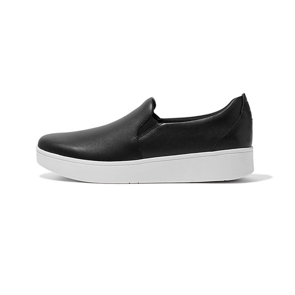 product variation Open Box (Damaged package): FITFLOP Rally Leather Slip-On Skate Sneakers, Color: Black, Size: 9 (FC7-001-070_2) image