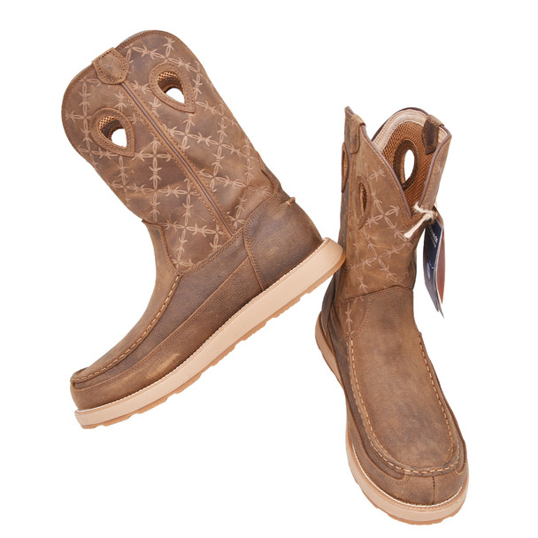 product variation Open Box (Great condition, limited use): TWISTED X Men's 11" Work Pull On Wedge Sole Boot, Color: Brunette & Pecan, Size: 11.5, Width: M (MCBX001-M-11.5) image