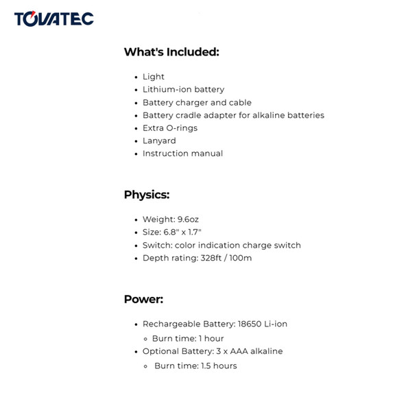 product variation TOVATEC Fusion 1550 Underwater Flashlight (FUS1550) image